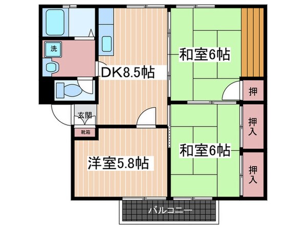 グリーンタウンへさか　Ｇの物件間取画像